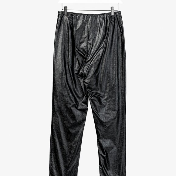 Courreges Black Shiny Crinkle Cuff Pants